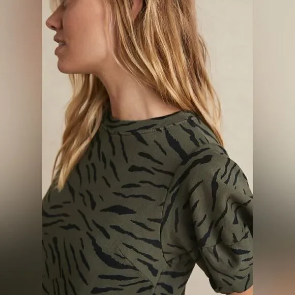Velvet by Graham & Spencer Prima Zebra Green Mini Sweatshirt Dress - Picture 6 of 8